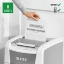 Leitz IQ AutoFeed Small Office 100 Cross Cut Shredder 34 Litre 100 Sheet Automatic/8 Sheet White 80111000
