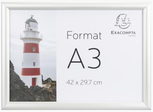 Exacompta Wall Sign Holder Landscape A3 Clear Acrylic With Aluminium Snap Frame 8394358D