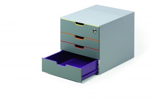 Durable VARICOLOR Desktop Organiser 5 Drawer Colour Coded Modular Storage A4+ 760527