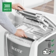 Leitz IQ Autofeed Office 300 Micro-Cut P-5 Shredder White 80161000
