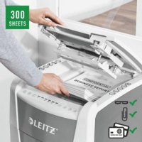 Leitz IQ AutoFeed Office 300 Micro Cut Shredder 60 Litre 300 Sheet Automatic/8 Sheet Manual White 80161000