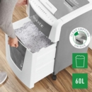 Leitz IQ AutoFeed Office 300 Micro Cut Shredder 60 Litre 300 Sheet Automatic/8 Sheet Manual White 80161000