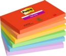 Post it Super Sticky Notes Playful Colours 76x127mm 90 Sheets (Pack of 6) 7100258796