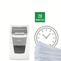 Leitz IQ AutoFeed Small Office 100 Cross Cut Shredder 34 Litre 100 Sheet Automatic/8 Sheet White 80111000
