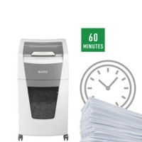 Leitz IQ AutoFeed Office 300 Micro Cut Shredder 60 Litre 300 Sheet Automatic/8 Sheet Manual White 80161000