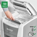 Leitz IQ AutoFeed Small Office 100 Cross Cut Shredder 34 Litre 100 Sheet Automatic/8 Sheet White 80111000