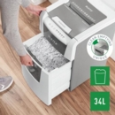 Leitz IQ AutoFeed Small Office 100 Cross Cut Shredder 34 Litre 100 Sheet Automatic/8 Sheet White 80111000