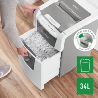 Leitz IQ AutoFeed Small Office 100 Cross Cut Shredder 34 Litre 100 Sheet Automatic/8 Sheet White 80111000
