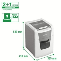 Leitz IQ AutoFeed Small Office 100 Cross Cut Shredder 34 Litre 100 Sheet Automatic/8 Sheet White 80111000