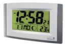Acctim Stratus Digital Wall/Desk Clock Radio Controlled LCD 270x30x170mm Silver 74057SL
