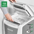 Leitz IQ AutoFeed Office 150 Cross Cut Shredder 44 Litre 150 Sheet Automatic/8 Sheet Manual White 80131000
