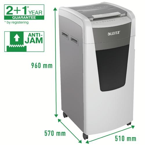 Leitz IQ AutoFeed Office Pro 600 Cross Cut Shredder 110 Litre 600 Sheet Automatic/15 Sheet Manual White 80171000