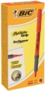 Bic Grip Highlighter Pen Chisel Tip 1.6-3.3mm Line Orange (Pack 12)