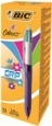 Bic 4 Colours Grip Fashion Ballpoint Pen 1mm Tip 0.32mm Line Purple Barrel Lime Green/Pink/Purple/Turquoise Ink (Pack 12)