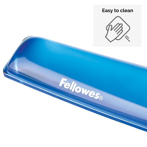 Fellowes Crystal Gel Keyboard Wrist Rest Blue 9113709