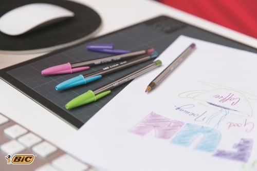 Bic Cristal Fun Ballpoint Pen 1.6mm Tip 0.42mm Line Lime Green (Pack 20)