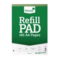 Silvine A4 Refill Pad Narrow Ruled 160 Pages Green (Pack 6)