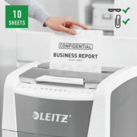 Leitz IQ AutoFeed Office 300 Cross Cut Shredder 60 Litre 300 Sheet Automatic/10 Sheet Manual White 80151000