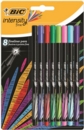 Bic Intensity Fineliner Pen 0.8mm Tip 0.4mm Line Assorted Colours (Pack 8)