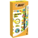 Bic Flex Highlighter Pen Chisel Tip 1.6-3.3mm Line Yellow (Pack 12)