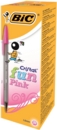 Bic Cristal Fun Ballpoint Pen 1.6mm Tip 0.42mm Line Pink (Pack 20)