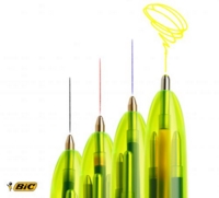 Bic 4 Colours Fluo Ballpoint Pen and Highlighter 1mm Tip 0.32mm Line and 1.6mm Tip 0.42mm Line Yellow/White Barrel Black/Blue/Red/Yellow Ink (Pack 12)