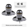 Fellowes Penguin Ambidextrous Vertical Mouse Wireless Large Black/Silver 9894501