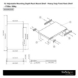 1U 19in Heavy Duty Fixed Rack Shelf 80kg