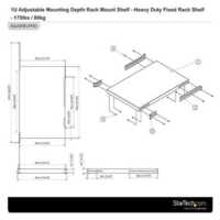1U 19in Heavy Duty Fixed Rack Shelf 80kg