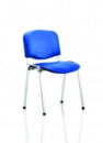 ISO Stacking Chair Blue Vinyl Chrome Frame BR000072