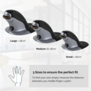 Fellowes Penguin Ambidextrous Vertical Mouse Wireless Large Black/Silver 9894501