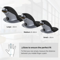 Fellowes Penguin Ambidextrous Vertical Mouse Wireless Large Black/Silver 9894501