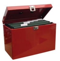 ValueX Cathedral Metal Suspension File Box A4 Red