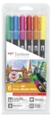 Tombow ABT Dual Brush Pen 2 Tips Dermatlogically Tested Assorted Colours (Pack 6)