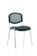 ISO Stacking Chair Black Mesh Chrome Frame BR000073