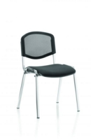 ISO Stacking Chair Black Mesh Chrome Frame BR000073