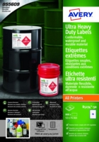 Avery Heavy Duty Ultra Resistant Label 52x74mm 16 Per A4 Sheet White (Pack 800 Labels)