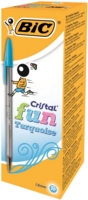 Bic Cristal FUN Turquiose 1.6mm Ballpoint Pen (Pack 20) 929074