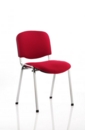 ISO Stacking Chair Wine Fabric Chrome Frame BR000299