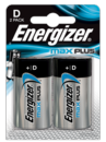 Energizer Max Plus D Alkaline Batteries (Pack 2)