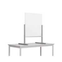 Bi-Office Desk Protective Divider Screen Glass 650x850mm Clear DSP693041