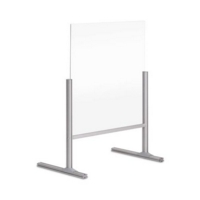 Bi-Office Desk Protective Divider Screen Glass 650x850mm Clear DSP693041