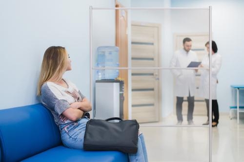 Bi-Office Mobile Glass Divider Screen with Aluminium Frame 1200x1500mm Clear