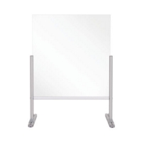 Bi-Office Desk Protective Divider Screen Glass 650x850mm Clear DSP693041