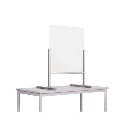 Bi-Office Desk Protective Divider Screen Glass 850x850mm Clear DSP703041