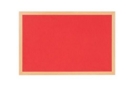 Bi-Office Earth-It Red Felt Noticeboard Oak Wood Frame 1800x1200mm