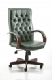 Chesterfield Executive Chair Green Leather EX000006