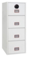 Phoenix Vertical Fire File 4 Drawer Filing Cabinet Finger Lock White FS2254F