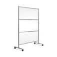 Bi-Office Mobile Glass Divider Screen with Aluminium Frame 1200x1500mm Clear