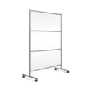 Bi-Office Mobile Glass Divider Screen with Aluminium Frame 1200x1500mm Clear